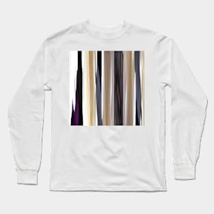 grey beige silver white purple brown graphite abstract striped pattern Long Sleeve T-Shirt